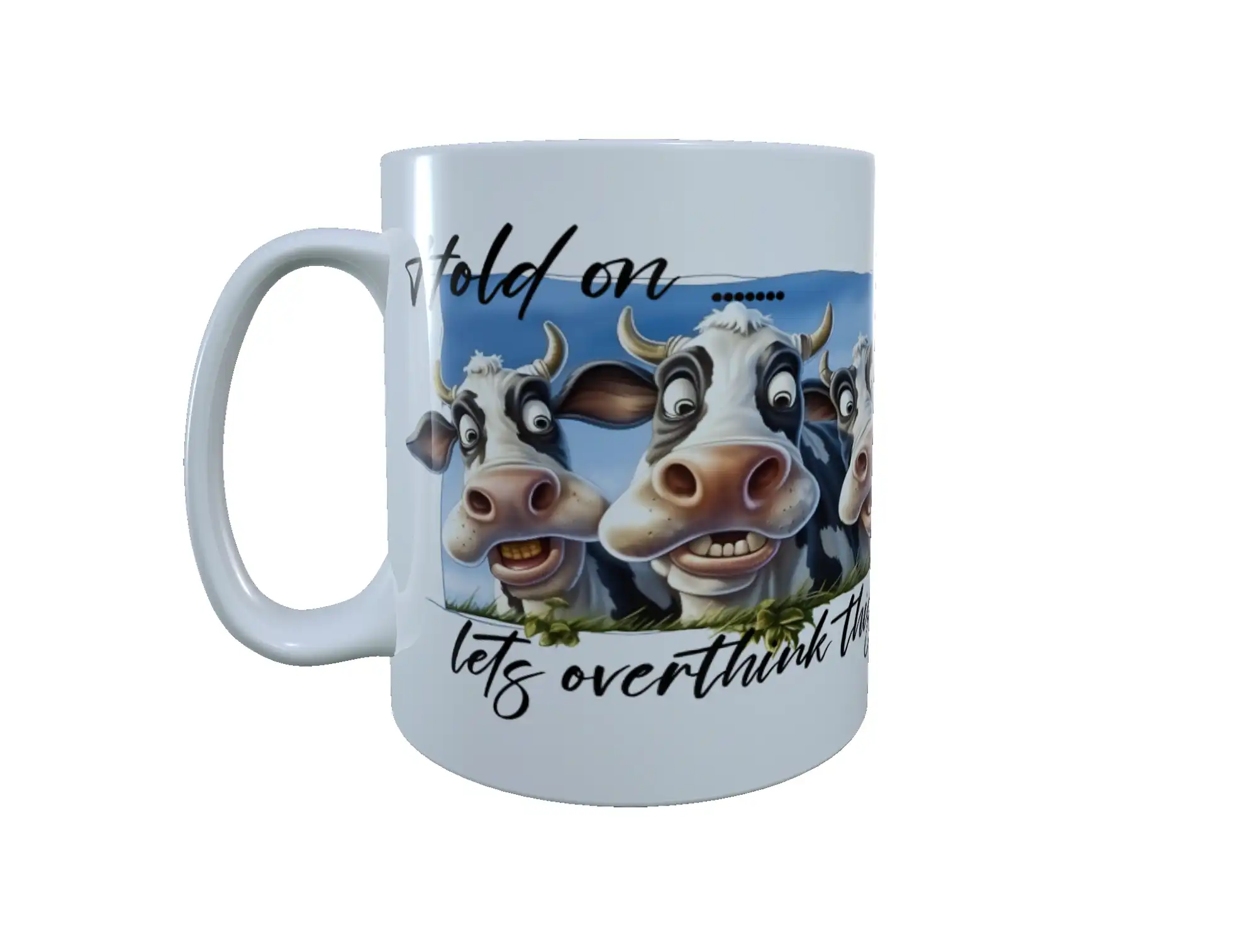 Cow - Hold On Let's Overthink This Ceramic Mug, Cow Mug